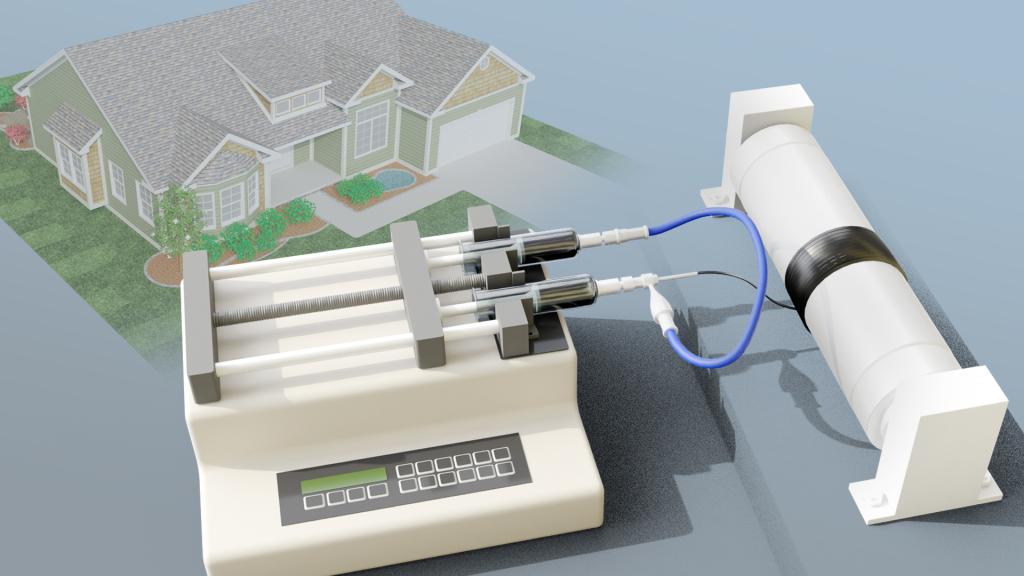 An encapsulation system developed by ORNL researchers prevents salt hydrates, which are environmentally friendly thermal energy storage materials, from leaking and advances their use in heating and cooling applications. Credit: Andy Sproles/ORNL, U.S. Dept. of Energy