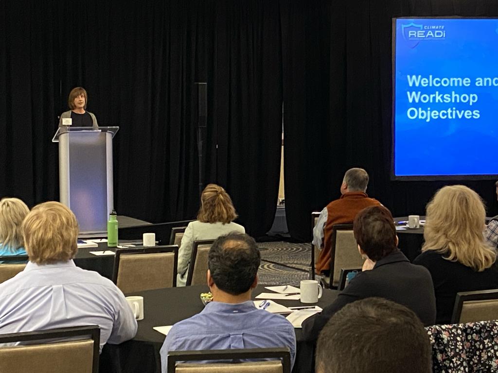 ORNL's Deputy for Science and Technology Susan Hubbard opens the Climate READi Southeast workshop in Knoxville. Credit: ORNL, U.S. Dept of Energy