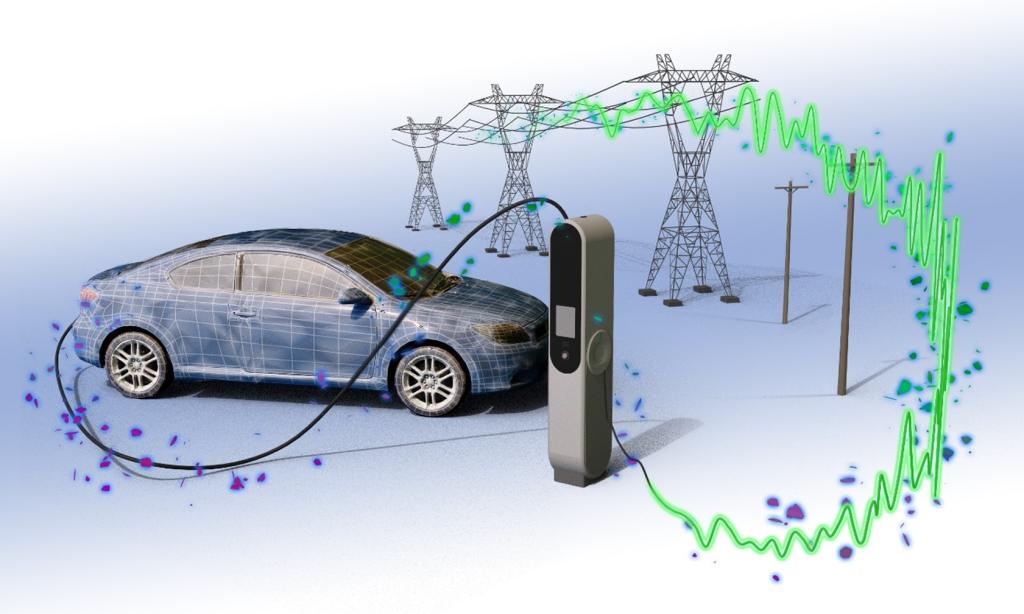 ORNL researchers are developing algorithms and multilayered communication and control systems that make electric vehicle chargers operate more reliably, even if there is a voltage drop or disturbance in the electric grid. Credit: Andy Sproles/ORNL, US Dept. of Energy