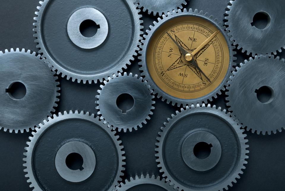 gears and compass