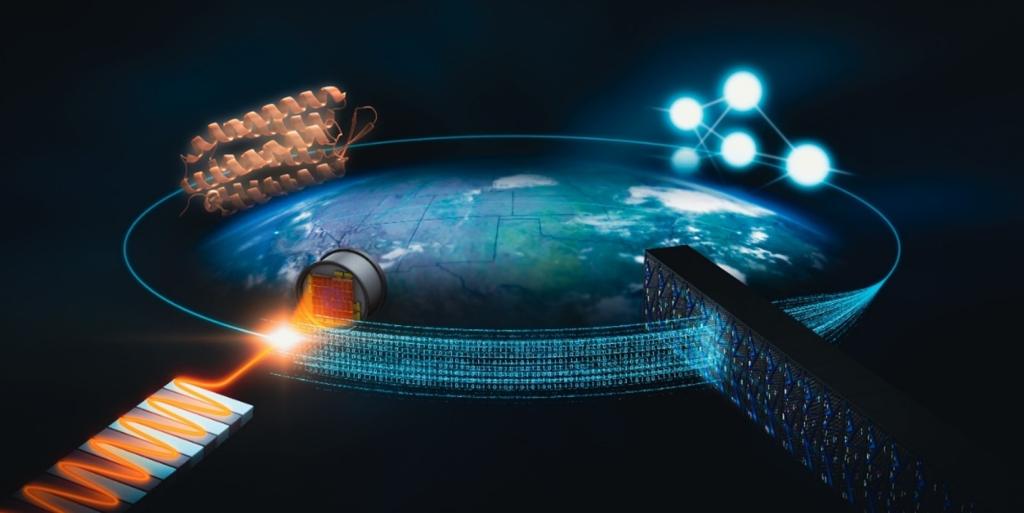 This is a simulated image of the project to build a new network that artificial intelligence and machine learning to steer experiments and analyze data faster and more accurately. will enable 