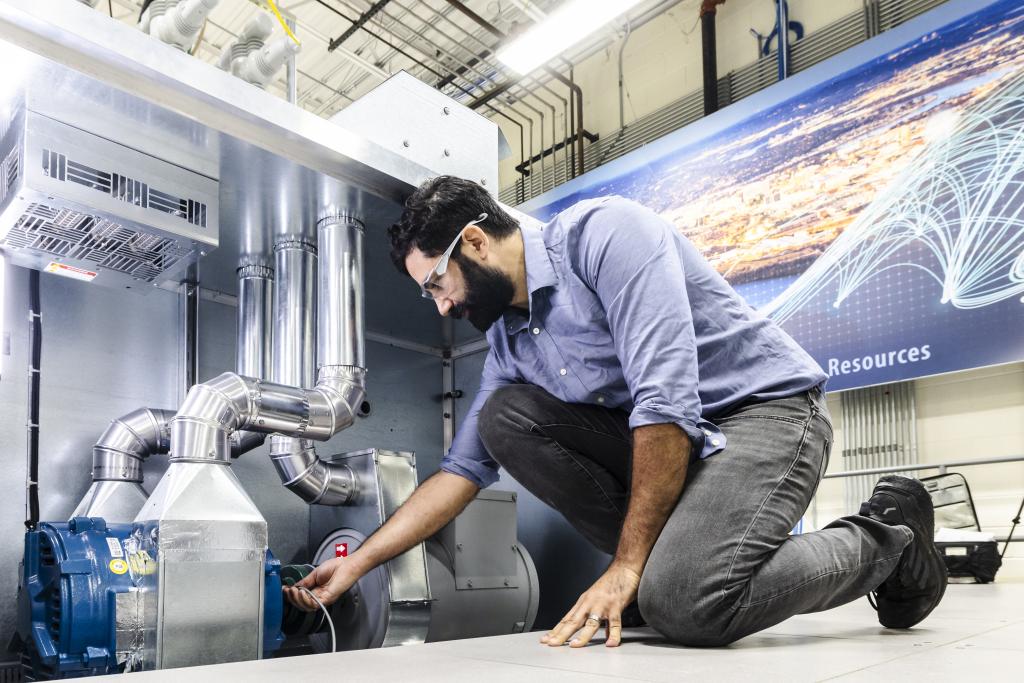 person conducting grid research