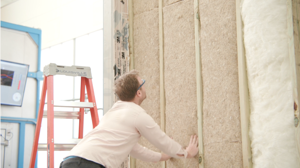 Pictured is Hempitecture's insulation being tested within ORNL’s Building Technologies Research and Integration Center (BTRIC).