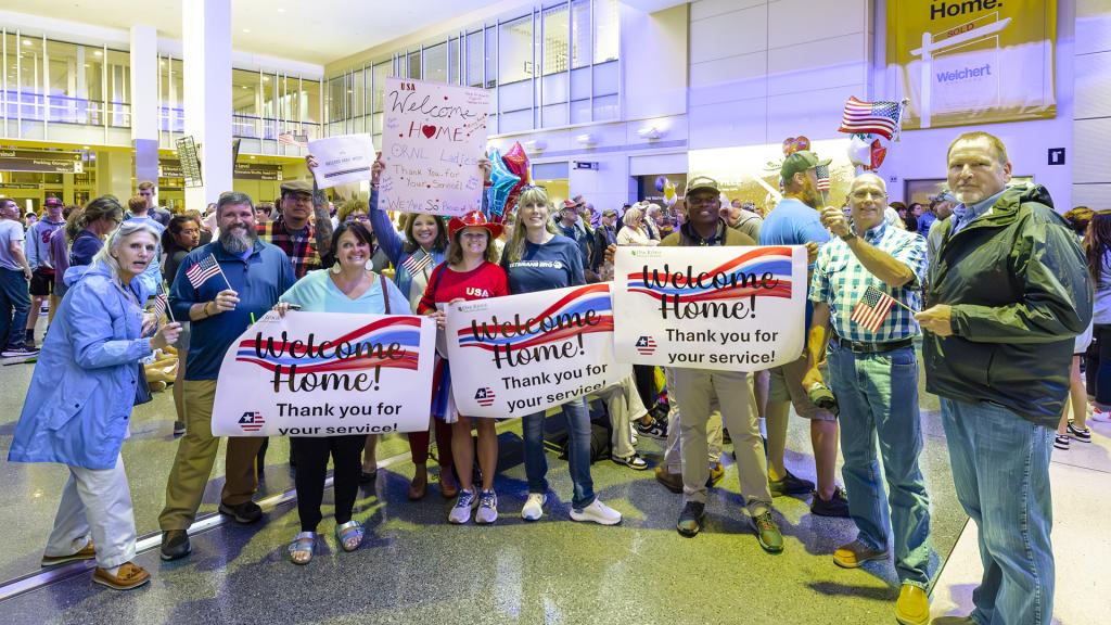 HonorAir veterans are welcomed home at McGhee Tyson Airport.