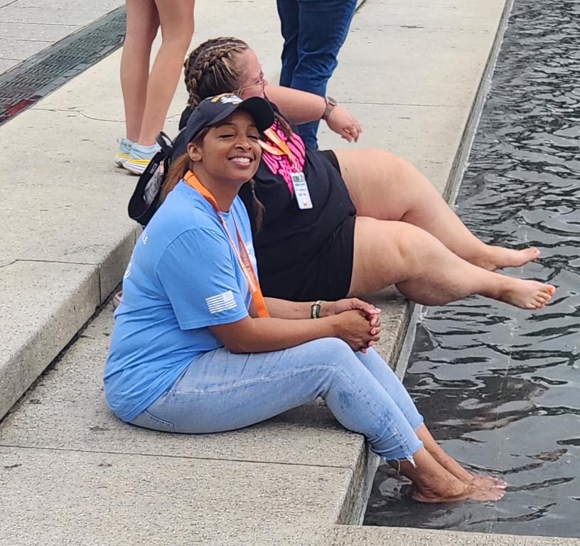 Clarice Phelps at WWII memorial