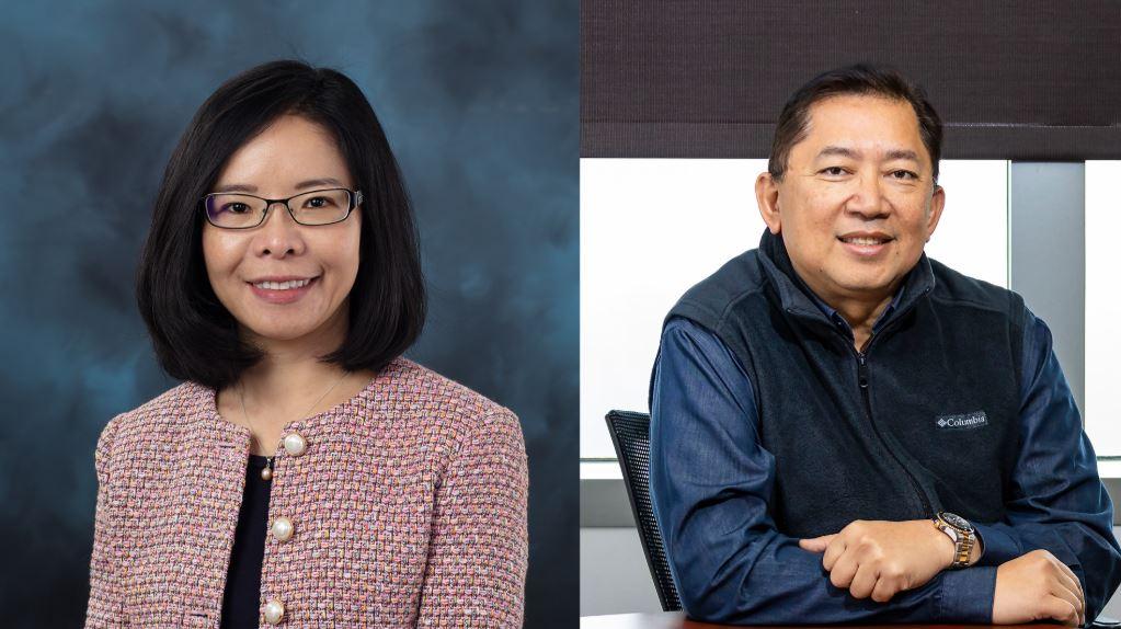 Chi and Advincula are both posting for an individual photo that have been pieced together to create one graphic