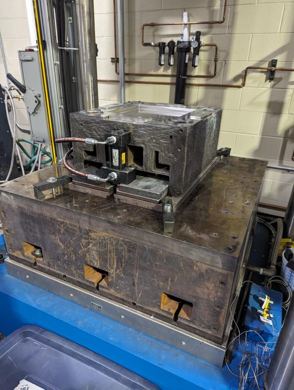 The mold was installed on a Wabash MPI 150-ton hydraulic press at the University of Tennessee, Knoxville, Fibers and Composites Manufacturing Facility. Credit: University of Tennessee, Knoxville