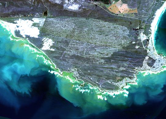aerial image of the coast of South Africa