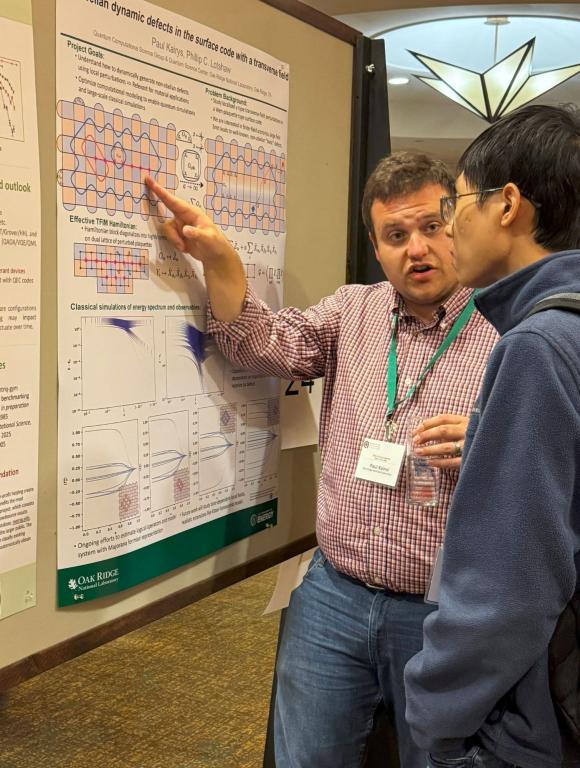 Postdocs and graduate students shared their work during a poster session at the Quantum Science Center's annual all-hands meeting in May.