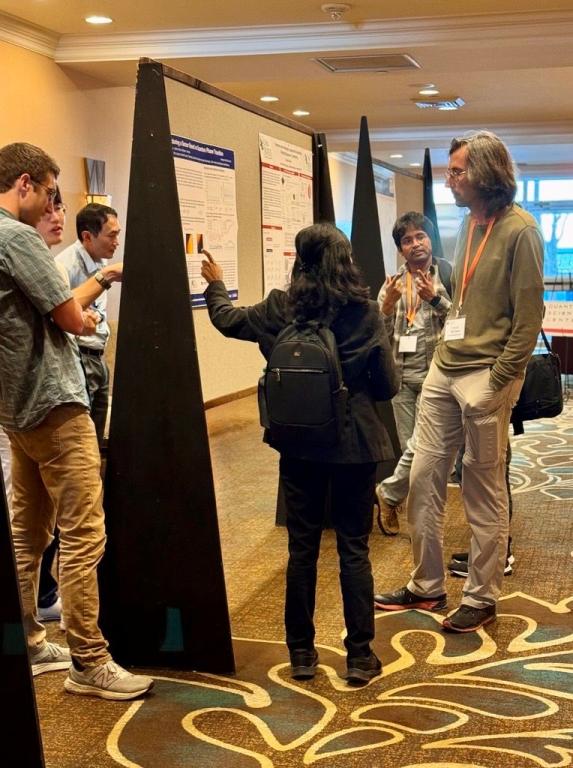 Postdocs and graduate students shared their work during a poster session at the Quantum Science Center's annual all-hands meeting in May.
