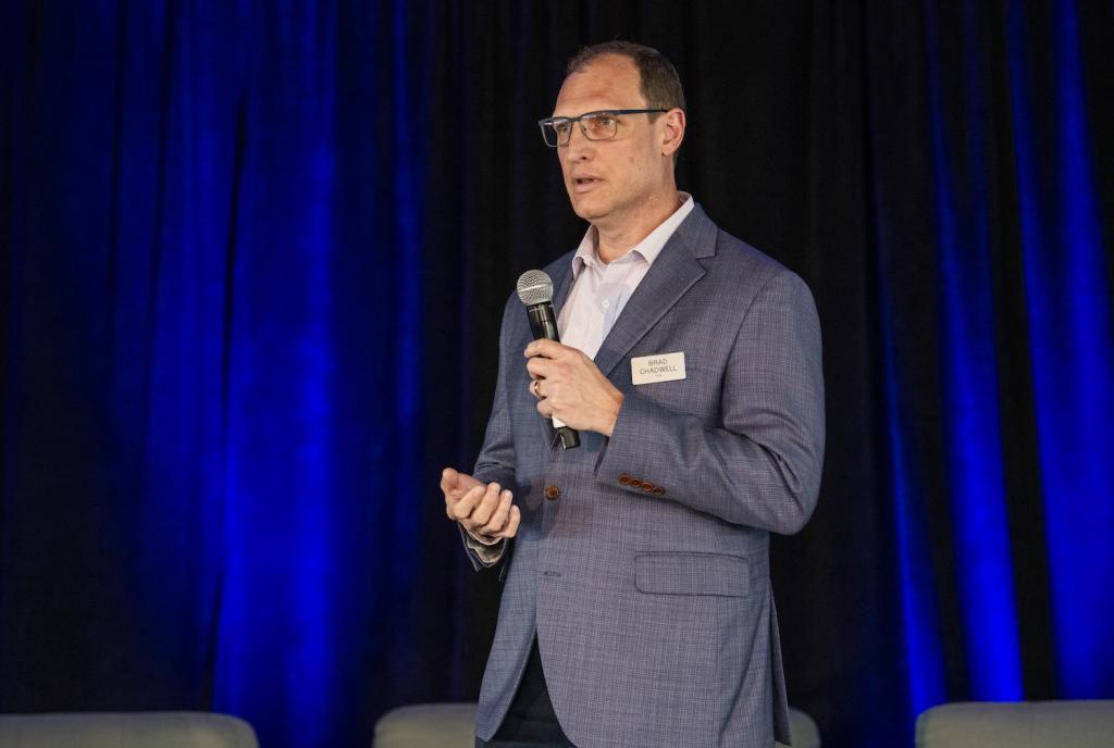 Brad Chadwell, Tennessee Valley Authority, speaks at Demo Day. Credit: Lawrence Berkeley National Laboratory