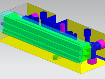 Shown here is a computer-aided design of the hot stamping die with visible cooling channels. Credit: Oak Ridge National Laboratory, U.S. Dept. of Energy