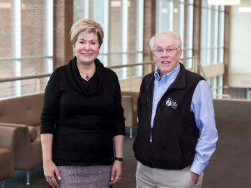 Gina Tourassi, left, has been appointed as director of the National Center for Computational Sciences at Oak Ridge National Laboratory. Tourassi replaces NCCS director Jim Hack, who will transition to a strategic leadership role in CCSD. Credit: Carlos Jones/ORNL