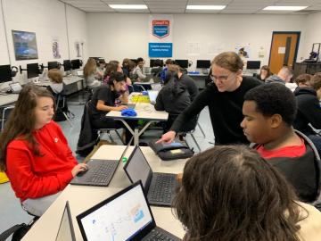 Catherine Schuman during Hour of Code