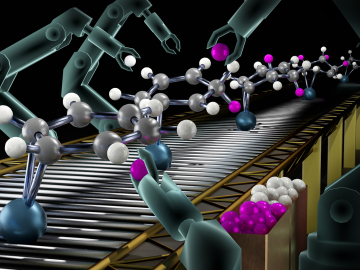 Using the single-crystal diffractometer TOPAZ, Oak Ridge National Laboratory confirmed the exact position of deuterium atoms from selective deuteration of benzene molecules. Credit: Oak Ridge National Laboratory, U.S. Dept. of Energy