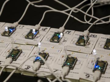 ORNL researchers are leading virtual STEM outreach activities, such as an Internet of Things demonstration in which participants in ORCSGirls control an LED board remotely.