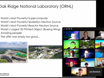 ORNL’s Matthew Ryder speaks to students in the ARC/ORNL Science-Technology-Mathematics Institute’s climate change group. Credit: Abby Bower