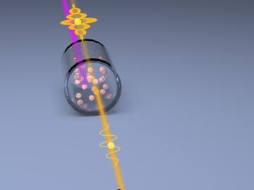 ORNL researchers developed a quantum, or squeezed, light approach for atomic force microscopy that enables measurement of signals otherwise buried by noise. Credit: Raphael Pooser/ORNL, U.S. Dept. of Energy