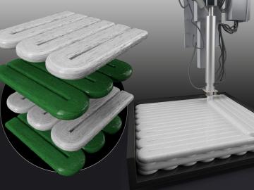 ORNL researchers combined additive manufacturing with conventional compression molding to produce high-performance thermoplastic composites, demonstrating the potential for the use of large-scale multimaterial preforms to create molded composites. Credit: ORNL/U.S. Dept. of Energy