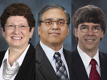 From left to right are Beth Armstrong, Govindarajan Muralidharan and Andrew Payzant.