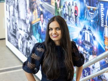 Deeksha Rastogi uses high-performance computing to understand the human impacts of climate change. Credit: Carlos Jones, ORNL/U.S. Dept. of Energy