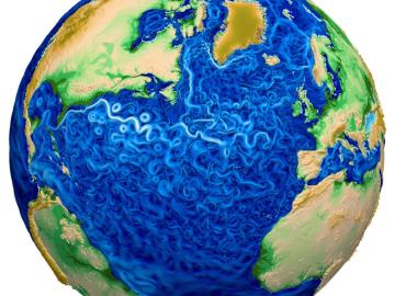 The Energy Exascale Earth System Model project reliably simulates aspects of earth system variability and projects decadal changes that will critically impact the U.S. energy sector in the future. A new version of the model delivers twice the performance of its predecessor. Credit: E3SM, Dept. of Energy