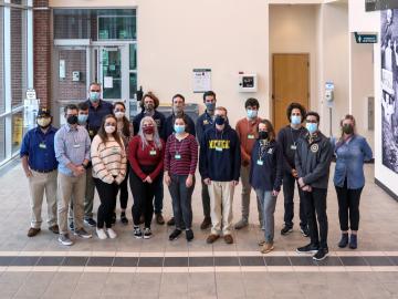 Students from the University of Michigan pose for a group photo while visiting ORNL