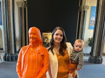 Oak Ridge National Laboratory scientist Amy Elliott was among women featured with a life-sized statue recognizing women in STEM in a new exhibit, IfThenSheCan, at the Smithsonian to commemorate Women in History month. Credit: Amy Elliott
