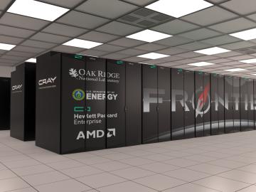 ORNL’s Frontier, an HPE Cray EX supercomputer capable of 1018 calculations per second — or 10 with 18 zeroes — is on track to be the nation’s first exascale supercomputer this year. Image Credit: ORNL