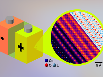 Researchers at Oak Ridge National Laboratory demonstrated center-of-mass scanning transmission electron microscopy to observe lithium along with heavier elements in battery materials at atomic resolution. Credit: Chad Malone/ORNL, U.S. Dept. of Energy