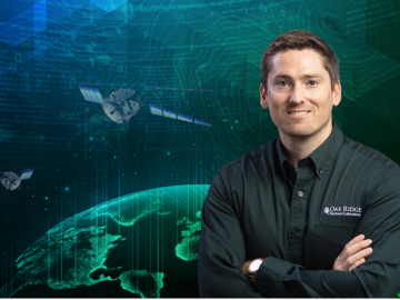 Matt McCarthy uses images collected from the sky to interpret changes to the coastlines and oceans for national security research. Credit: Carlos Jones and Rachel Green/ORNL, U.S. Dept. of Energy