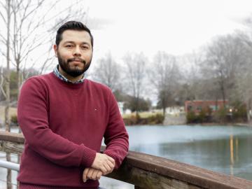 Hydrologist Jesus Gomez-Velez brings his expertise in river systems and mathematics to ORNL’s modeling and simulation research to better understand flow and transport processes in the nation’s watersheds. Credit: Genevieve Martin/ORNL, U.S. Dept. of Energy 