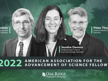 Jason Gardner, Sandra Davern and Peter Thornton have been elected fellows of AAAS. Credit: Laddy Fields/ORNL, U.S. Dept. of Energy