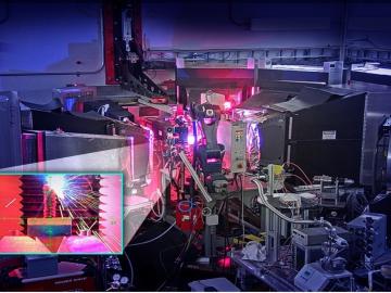 The OpeN-AM experimental platform, installed at the VULCAN instrument, features a robotic arm that prints layers of molten metal to create complex shapes. Credit: Jill Hemman/ORNL, U.S Dept. of Energy 