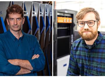 Tom Karnowski (left) and Jordan Johnson (right). Credit: Carlos Jones/ORNL, U.S. Dept. of Energy