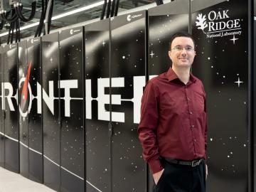 Steven Hamilton, an R&D scientist in the HPC Methods for Nuclear Applications group at ORNL, leads the ExaSMR project. ExaSMR was developed to run on the Oak Ridge Leadership Computing Facility’s exascale-class supercomputer, Frontier. Credit: Genevieve Martin/ORNL, U.S. Dept. of Energy