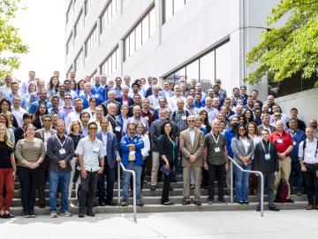 Attendees of SMC23 pose for their annual group photo in downtown Knoxville, TN.