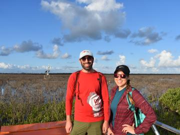 ORNL’s Ben Sulman and Shannon Jones at a mangrove habitat in Port Aransas, Texas