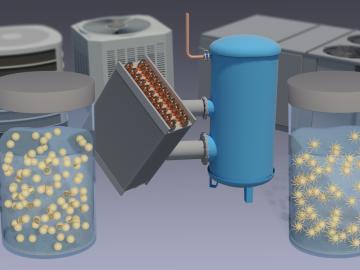 ORNL researchers found that a polyelectrolyte additive can improve the stability and performance of a salt hydrate PCM, enhancing the potential for use in heat pumps. Credit: ORNL, U.S. Dept. of Energy