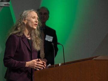 Kim Tutin, founder and chief executive officer of Captis Aire, receives the EPA Green Chemistry Challenge Award. Credit: Eric Vance/USEPA