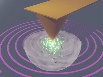 Spiral-tip motion combined with image reconstruction techniques is an approach that can help scientists better understand the behavior of an electric charge at the microscopic level, vital for improving batteries and electronic devices. Credit: Stephen Jesse/ORNL, U.S. Dept. of Energy