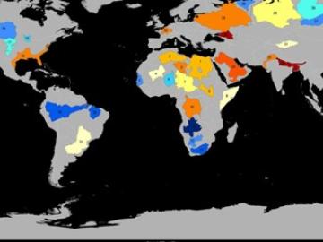 New research predicts peak groundwater extraction for key basins around the globe by the year 2050. The map indicates groundwater storage trends for Earth’s 37 largest aquifers using data from the NASA Jet Propulsion Laboratory GRACE satellite. Credit: NASA.