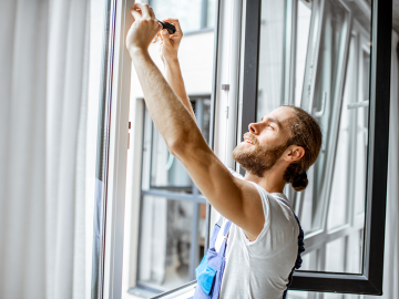 Worker adjusting window