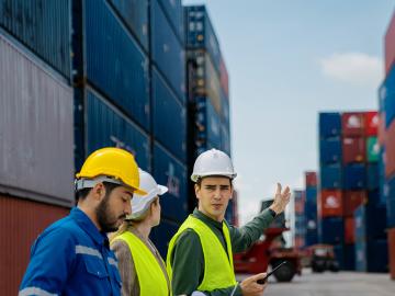 Shipping container yard