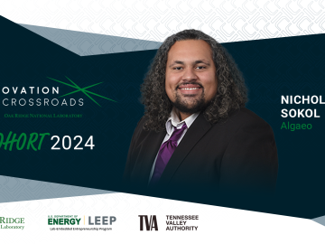 The graphic shows the headshot of Nick Sokol, with text overlay saying "Innovations Crossroads Cohort 2024"
