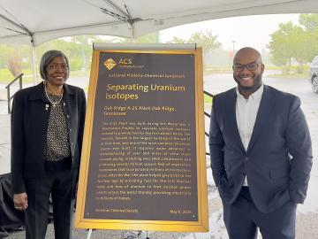 Dorothy Phillips and Frankie White with ACS K25 plaque
