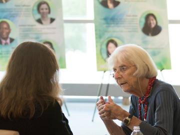 Award-winning mammalian geneticist Lee Russell (right, in a 2014 photo) is the namesake of the Liane B. Russell Fellowship for early career scientists at ORNL. Award-winning mammalian geneticist Lee Russell (right, in a 2014 photo) is the namesake of the Liane B. Russell Fellowship for early career scientists at ORNL.