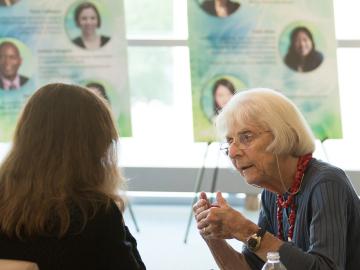 Award-winning mammalian geneticist Lee Russell (right, in a 2014 photo) is the namesake of the Liane B. Russell Fellowship for early career scientists at ORNL.