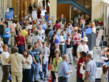 Oak Ridge National Laboratory employees view the exhibits during the July 27 ORNL United Way Agency Fair. 
