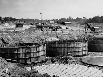 The south tank farm under construction